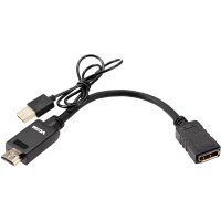 Кабель-переходник HDMI(M) +USB---> DP(F) 0.15m 4K*60Hz VCOM<CG599E> Кабель-переходник VCOM USB Type-A M+HDMI M/DisplayPort F (CG599E-0.15M) 
