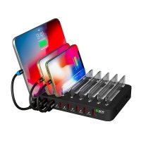 GCR Сетевая зарядка на 8 USB портов, черная Сетевая зарядка на 8 USB портов Greenconnect GCR-8PAUSB 