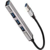 Переходник USB 3.0 -->USB3.0+3 USB2.0, Aluminum Shell, 0.2м Telecom <TA308U> VCOM Мультифункциональный хаб Telecom USB 3.0 M/USB 3.0 F/3 x USB 2.0 F (TA308U)