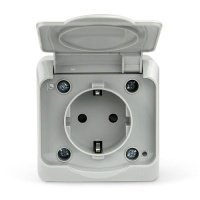 Розетка TOKOV ELECTRIC 1-м ОП Nix 16А IP54 250В с заземл. с крышкой сер TKE-NX-R1Z-C06-IP54