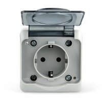 Розетка TOKOV ELECTRIC 1-м ОП Nix 16А IP54 250В с заземл. с прозр. крышкой сер TKE-NX-R1Z-C06T-IP54