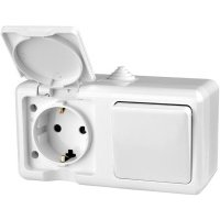 Блок TOKOV ELECTRIC ОП Dita (розетка 16А 250В с заземл. + 1-кл. выкл. 10А) IP54 TKL-DT-V1RZ-C01-IP54