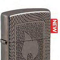Зажигалка ZIPPO Armor® с покрытием Black Ice®, латунь/сталь, чёрная 