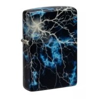 Зажигалка ZIPPO Lightning с покрытием Glow In The Dark Green, латунь/сталь, черная 