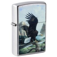 Зажигалка ZIPPO Linda Pickens Design с покрытием Street Chrome, латунь/сталь, серебристая 