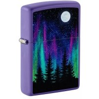 Зажигалка ZIPPO Night In The Forest с покрытием Purple Matte, латунь/сталь, фиолетовая, матовая 