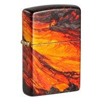 Зажигалка ZIPPO Lava Flow с покрытием 540 Tumbled Brass, латунь/сталь, оранжевая 