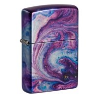 Зажигалка ZIPPO Universe Astro с покрытием 540 Tumbled Chrome, латунь/сталь, сиреневая 
