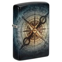 Зажигалка ZIPPO Compass Ghost с покрытием Glow In The Dark Green, латунь/сталь, черная 
