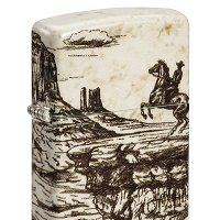 Зажигалка ZIPPO Western Design с покрытием 540 Matte, латунь/сталь, белая 