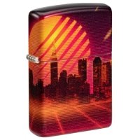 Зажигалка ZIPPO Cyber City с покрытием 540 Matte, латунь/сталь, оранжевая 