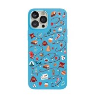 Чехол защитный VLP Art Collection для iPhone 13 ProMax, Winter, голубой 