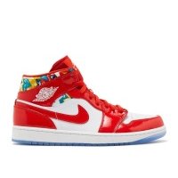 Кроссовки Air Jordan 1 Mid SE Barcelona Sweater, красный SE Barcelona Sweater