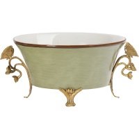 Декоративная чаша Glasar 35x21x15 см зеленая 
