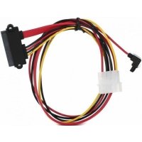 Переходник VCOM molex+SATA/SATA, 15pin+7pin, (длина инт - 45см, питание - 15см) VHC7702
