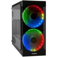 Корпус ATX Exegate EX295109RUS черный, БП 600W, боковая панель из закаленного стекла, USB 3.2, 2*USB 2.0, audio i3 MATRIX-PPH600