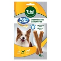 Лакомство для собак Triol Dental norm палочки жевательные 6 шт, 150 г 