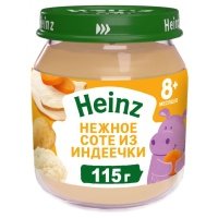 Пюре мясное Heinz Нежное соте из индеечки, 115 г 