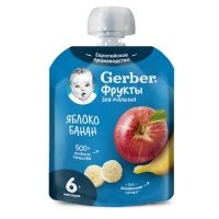 Пюре фруктовое Gerber Яблоко Банан с 6 мес., 90 г 