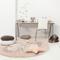 Круглый ковер с бабочкой Lorena Canals, розовый, 160 см 