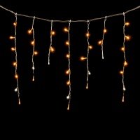 Гирлянда Бахрома 4,9 x 0,5 м Желтая с Мерцанием Белого Диода 220В, 240 LED, Провод Прозрачный ПВХ, IP54 PIL240BLW-10-2Y