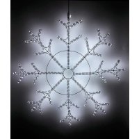 Светодиодная Снежинка Ø1,1м Белая, Дюралайт на Металлическом Каркасе, IP54 LC-13046