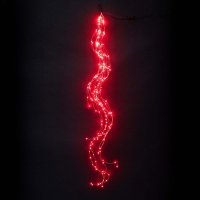 Гирлянда Роса "Конский Хвост" 1,5м Красная, 12В, 200 LED, Провод Прозрачный Проволока, IP67 Branch 200-05-R
