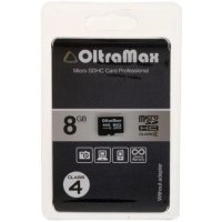 Карта памяти MicroSDHC 8GB OltraMax Class 4 без адаптера OM008GCSDHC4-W/A-AD