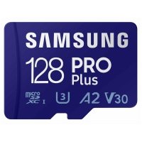 Карта памяти Samsung microSDXC 128GB PRO Plus microSDXC Class 10 UHS-I, U3 + SD адаптер MB-MD128SA/EU