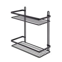 Полка для ванной Teknotel 2 яруса черная матовая 25x12x27 см 