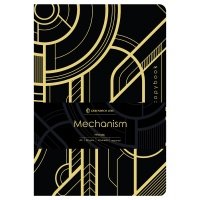 Тетрадь в клетку на сшивке Greenwich Line "Mechanism" А5 40 л 80 г, софт-тач, тиснение фольгой, тон. 