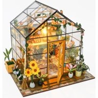 Румбокс, Модель для сборки, Интерьерный конструктор Mini House "Зимний Сад, Цветочная оранжерея" Инструкция на русском языке Конструктор интерьерный Зимний сад (120 элементов)