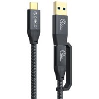 Кабель интерфейсный Orico USB Type-C(m)/Type-C(m)/Type-A(m), 10 - 20 Гбит/с, 0,3 м, черный ORICO-ACC32-03-BK-BP