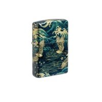 Зажигалка ZIPPO Eastern с покрытием 540 Tumbled Brass, латунь/сталь, зеленая 