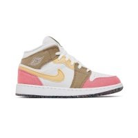 Кроссовки Nike Air Jordan 1 Mid SE GS Pastel Vivid Green Grind 1 Mid SE GS Pastel Grind