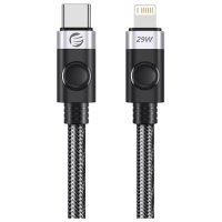 Кабель интерфейсный Orico USB-C(m)/Lightning(m), 480 Мбит/с, 27 Вт, 1,5 м, черный/серебристый ORICO-C2L-15-BK-BP