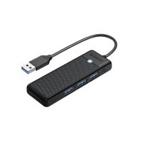Разветвитель Orico с 3xUSB-A 3.0, 1xTF/SD, 5 Гбит/с, подключение через USB-A, кабель 0,15м, чёрный PAPW3AT-U3-015-BK-EP
