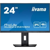 Монитор 23,8" Iiyama 1920x1080, 4ms, 250кд/м2, 1000:1, 80000000:1, 178°/178°,IPS, 16:9, 75Hz, HDMI, HAS Piv, DP FHD, USB ProLite XUB2492HSN-B5