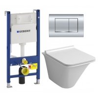 Комплект 3 в 1 инсталляция Geberit Duofix Delta30 458.163.21.1 + Унитаз подвесной Grossman GR-4413S + кнопка хром 111.153.00.1+115.137.21.1+111.839.00.1+GR-4413S