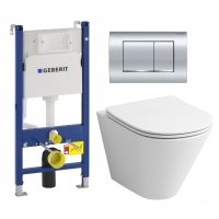 Комплект 3 в 1 инсталляция Geberit Duofix Delta30 458.163.21.1 + Унитаз подвесной Grossman GR-4477S + кнопка хром 111.153.00.1+115.137.21.1+111.839.00.1+GR-4477S