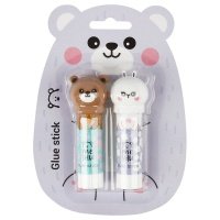 Клей-карандаш MeShu с топпером "Animals", 8 г, 2 шт в блистере 