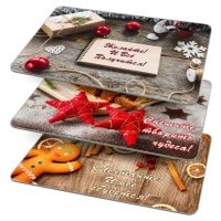 Доска разделочная Мультидом Christmas стекло, 18х28 см 