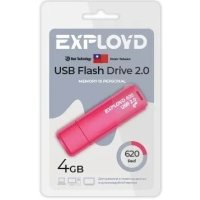 Накопитель USB 2.0 4GB Exployd 620 красный EX-4GB-620-Red