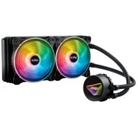 Система охлаждения жидкостная ADATA LGA115x, 1200, 1366, 2011, 2066/AM4, (2*120mm fan, 600-2200rpm, 61.5CFM, 34.0 dBA, PWM) XPG Levante X 240 black