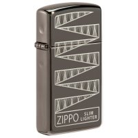 Зажигалка ZIPPO 65th Anniversary Slim® Collectible с покрытием Black Ice®, латунь/сталь 