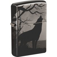 Зажигалка ZIPPO Classic с покрытием Black Ice, латунь/сталь, чёрная, глянцевая, 36х12х56 мм 