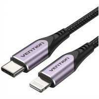 Кабель интерфейсный Vention USB 2.0 CM/Lightning 8M для iPad/iPhone - 1м. фиолетовый TACVF