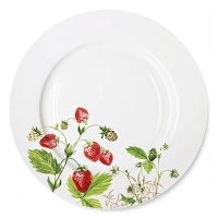 Тарелка обеденная Земляника фарфоровая, 27 см 