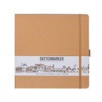 Блокнот для зарисовок Sketchmarker 20*20 cм 80 л 140 г, твердая обложка Капучино 