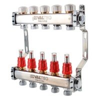 Коллекторная группа Valtec , 1", 5 x 3/4", евроконус VTc.584.EMNX.0605